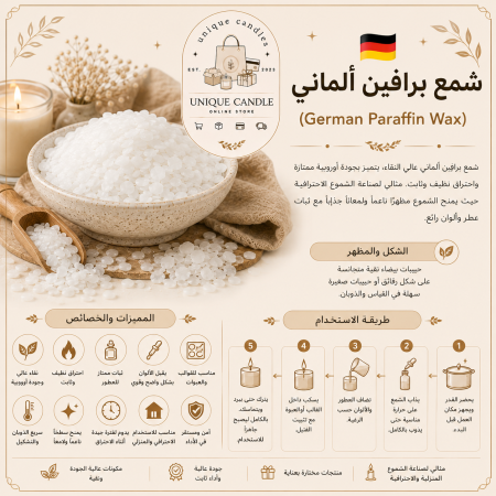 شمع البارافين الألماني (German Paraffin Wax) لصناعة الشموع والقوالب